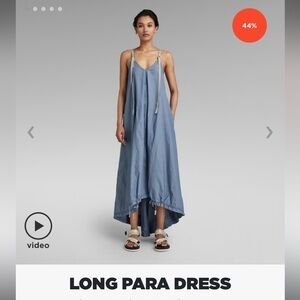 Brand new NWT G-Star Raw Para maxi parachute dress Light Cloud Blue size S
